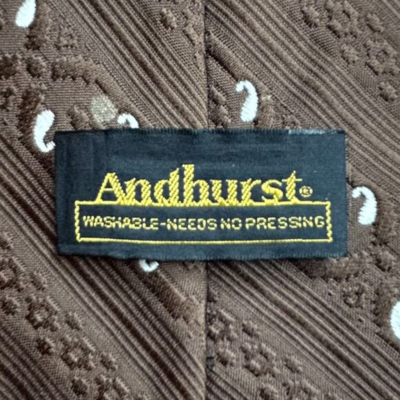 Brown Embroidered Tie - Picture 5 of 7